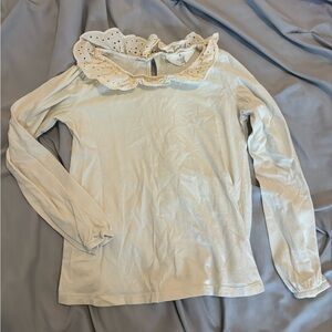 H&M Kids Cream Long Sleeve Tee Shirt Size 10 Girls